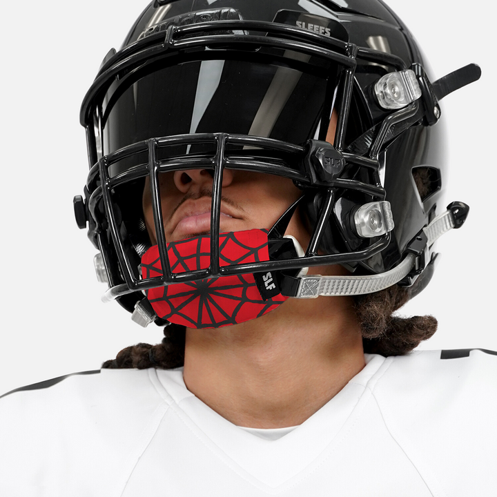 Red Web Pattern Chin Strap Cover