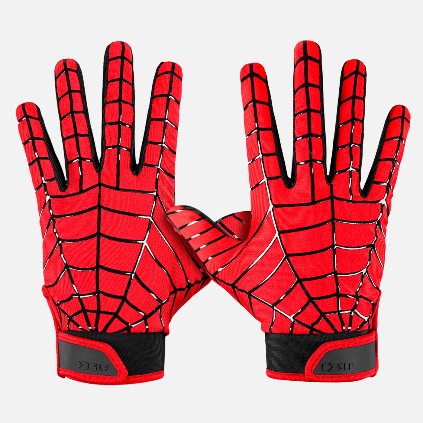 Red Web Pattern Sticky Football Receiver Gloves