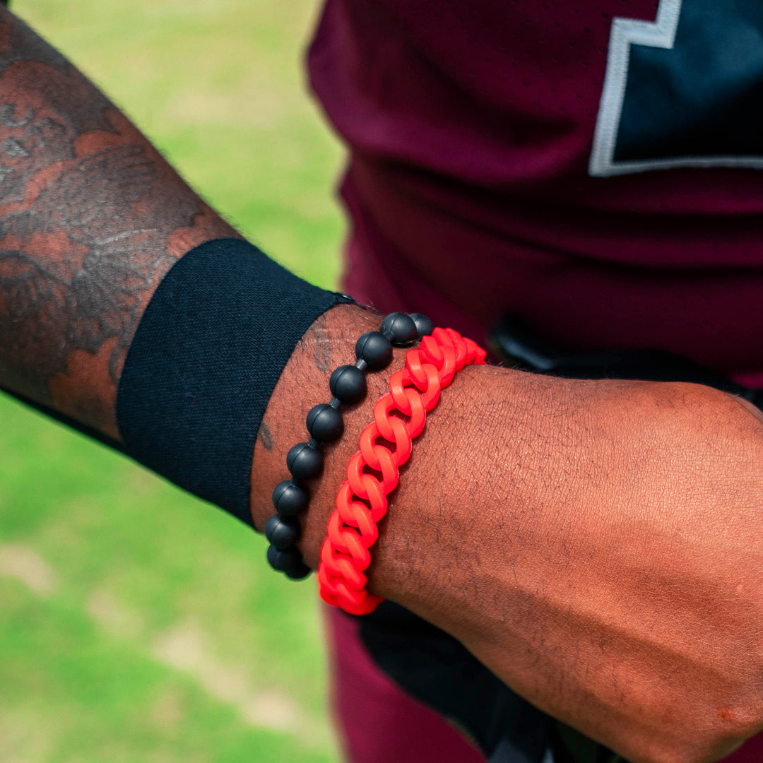 Red Cuban Link Silicone Wristband
