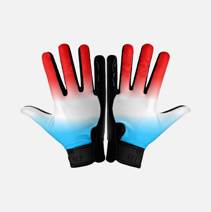 Red White Blue Ice Pop Sticky Kids Football Receiver Gloves