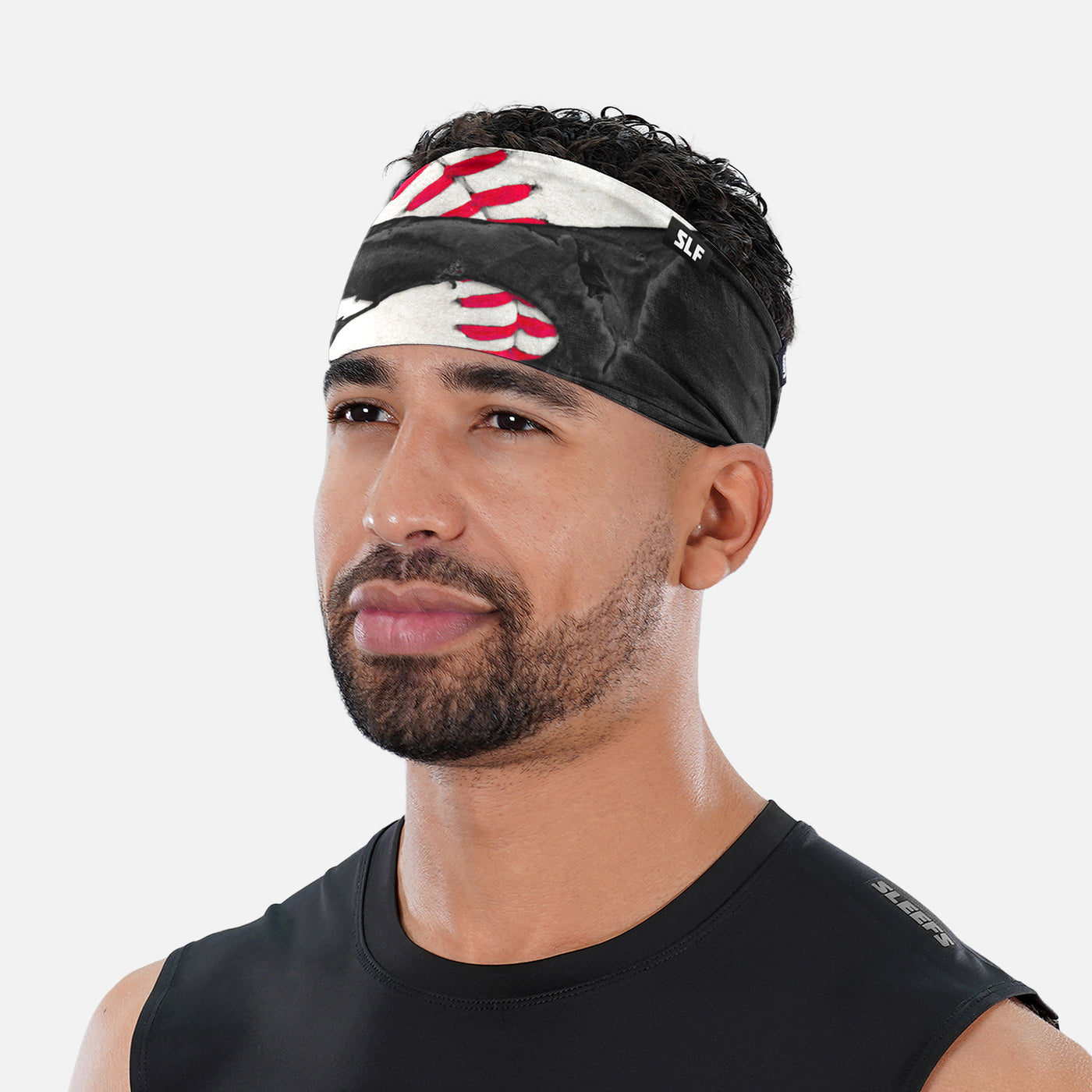 Ripped Baseball Black Headband