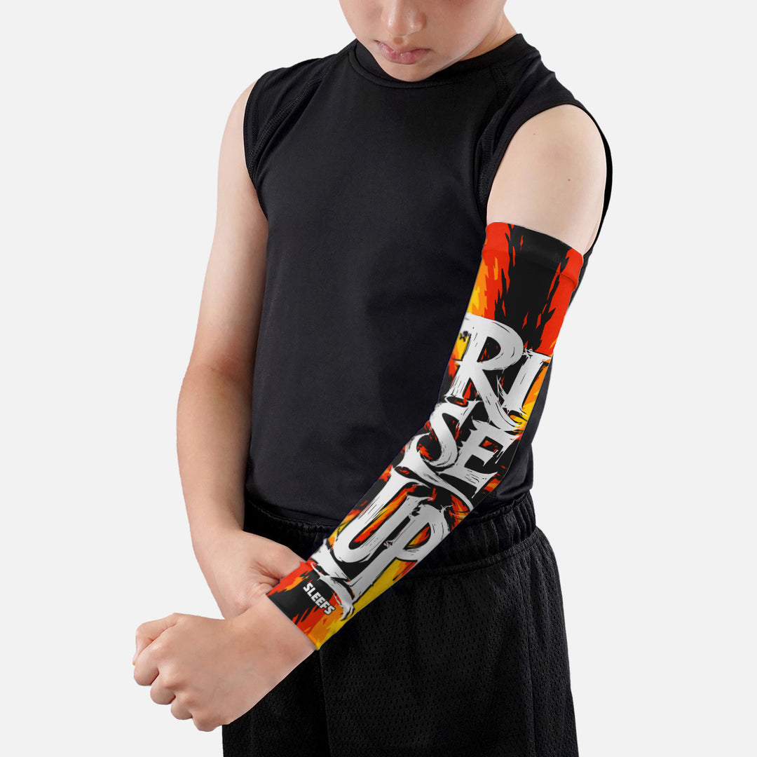 Rise Up Brush Script Kids Arm Sleeve