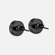 Roman Numeral Black Stainless Steel Stud Earrings