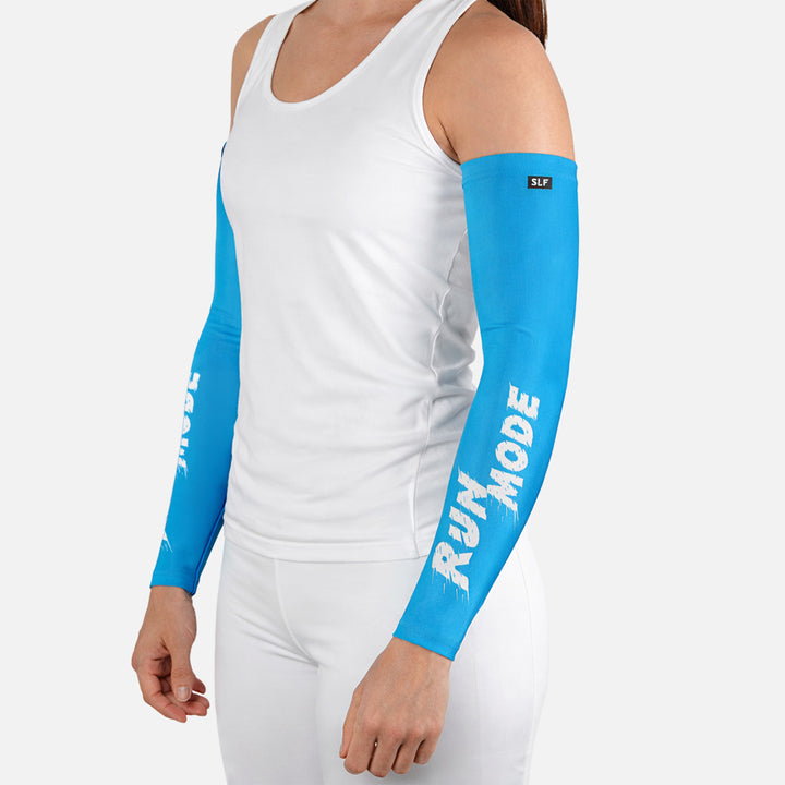 Run Mode Blue Running Sleeves - Pair