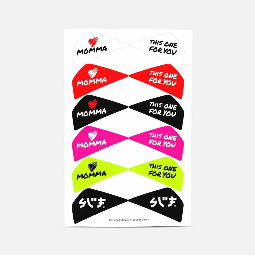 Momma Stickers for Helmet Visor Tabs