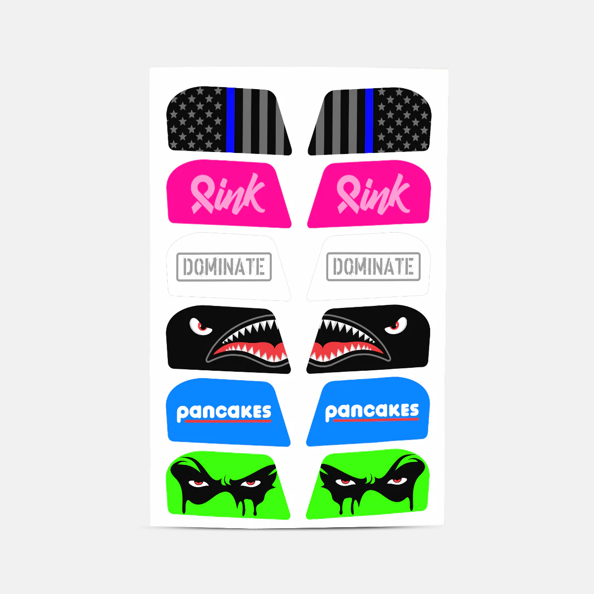 Stickers for Helmet Visor Tabs Collection 