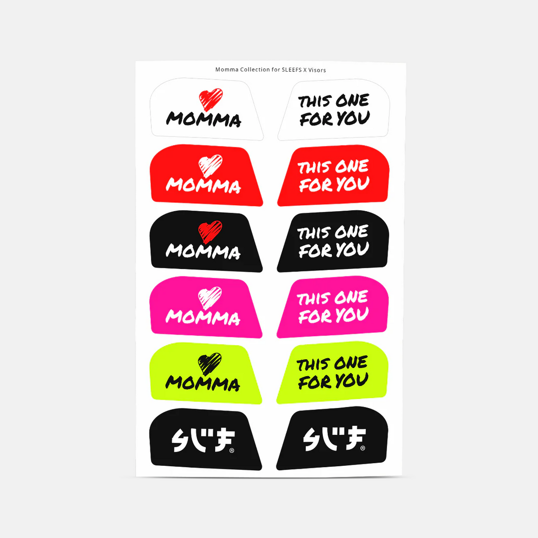 Momma Stickers for Helmet Visor Tabs