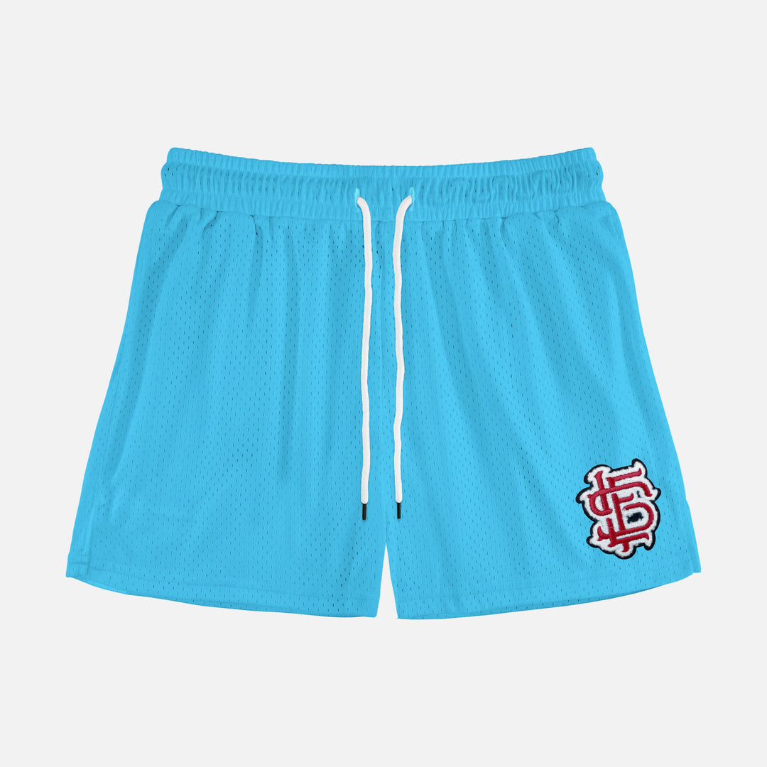 SLF Baseball Patch Sky Blue Shorts - 5"