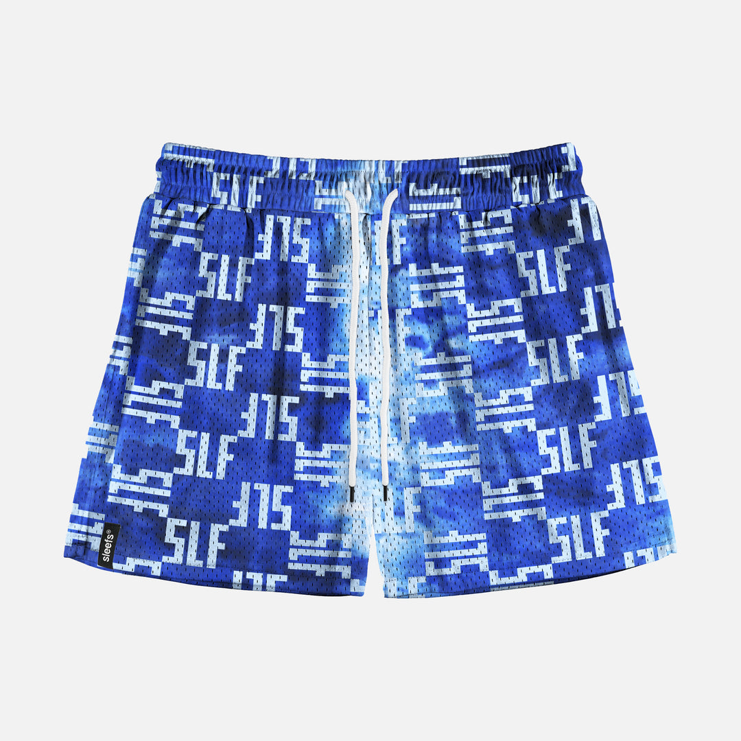 SLF Checkered Pattern Blue Shorts - 5"