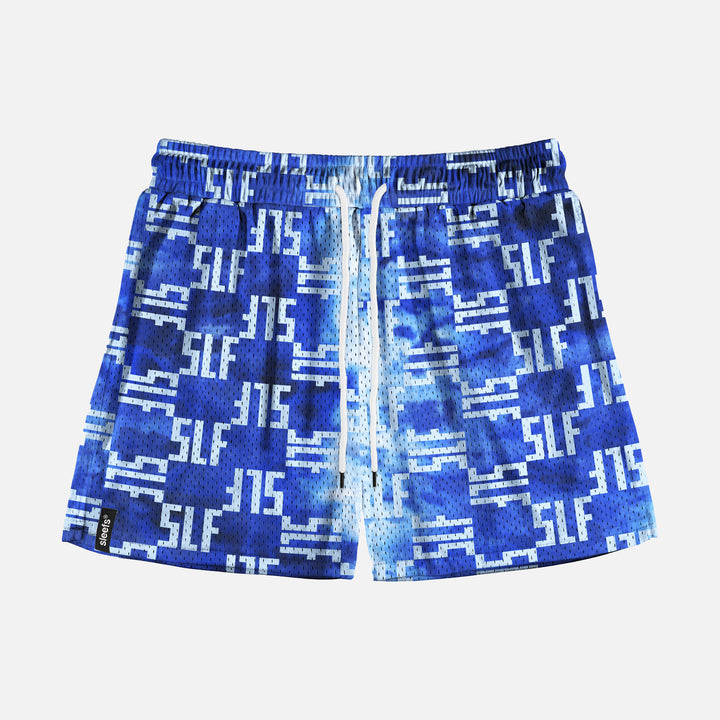 SLF Checkered Pattern Blue Shorts - 5"