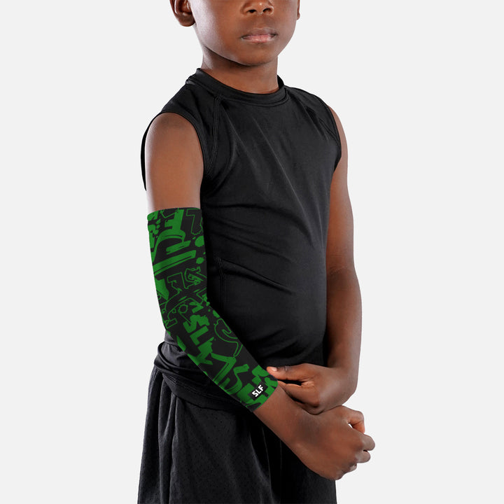 SLF Graffiti Splatter Green Kids Arm Sleeve