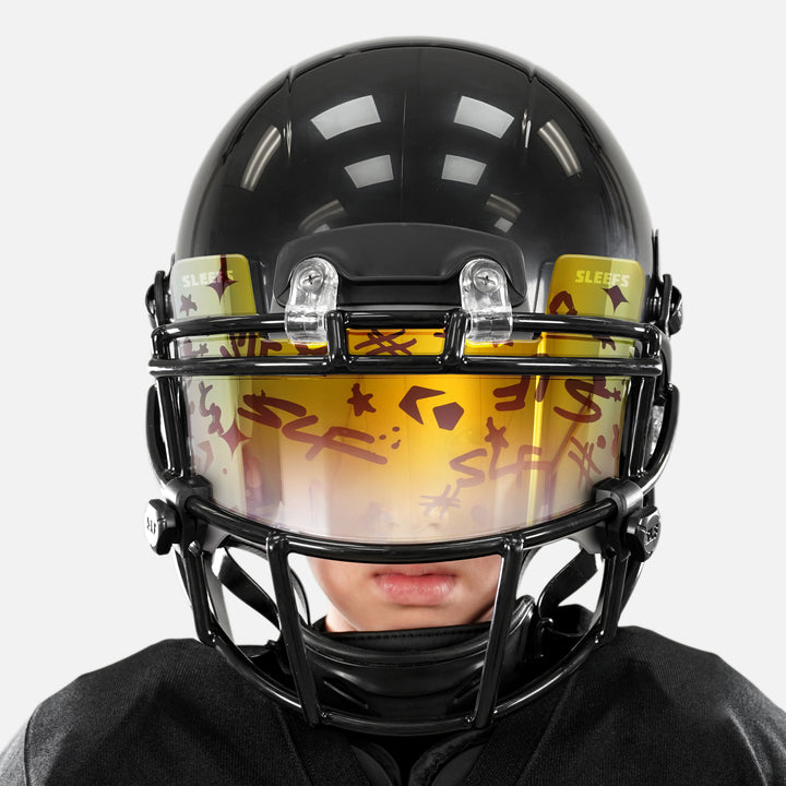 SLF Milan Pattern Gold Helmet Eye-Shield Visor for Kids