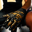 SLF Pattern Black Gold Sticky Football Receiver Gloves