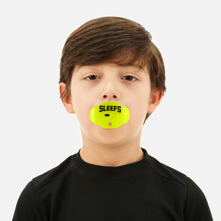 Safety Yellow Kids Soft Football Mouthguard with Logo