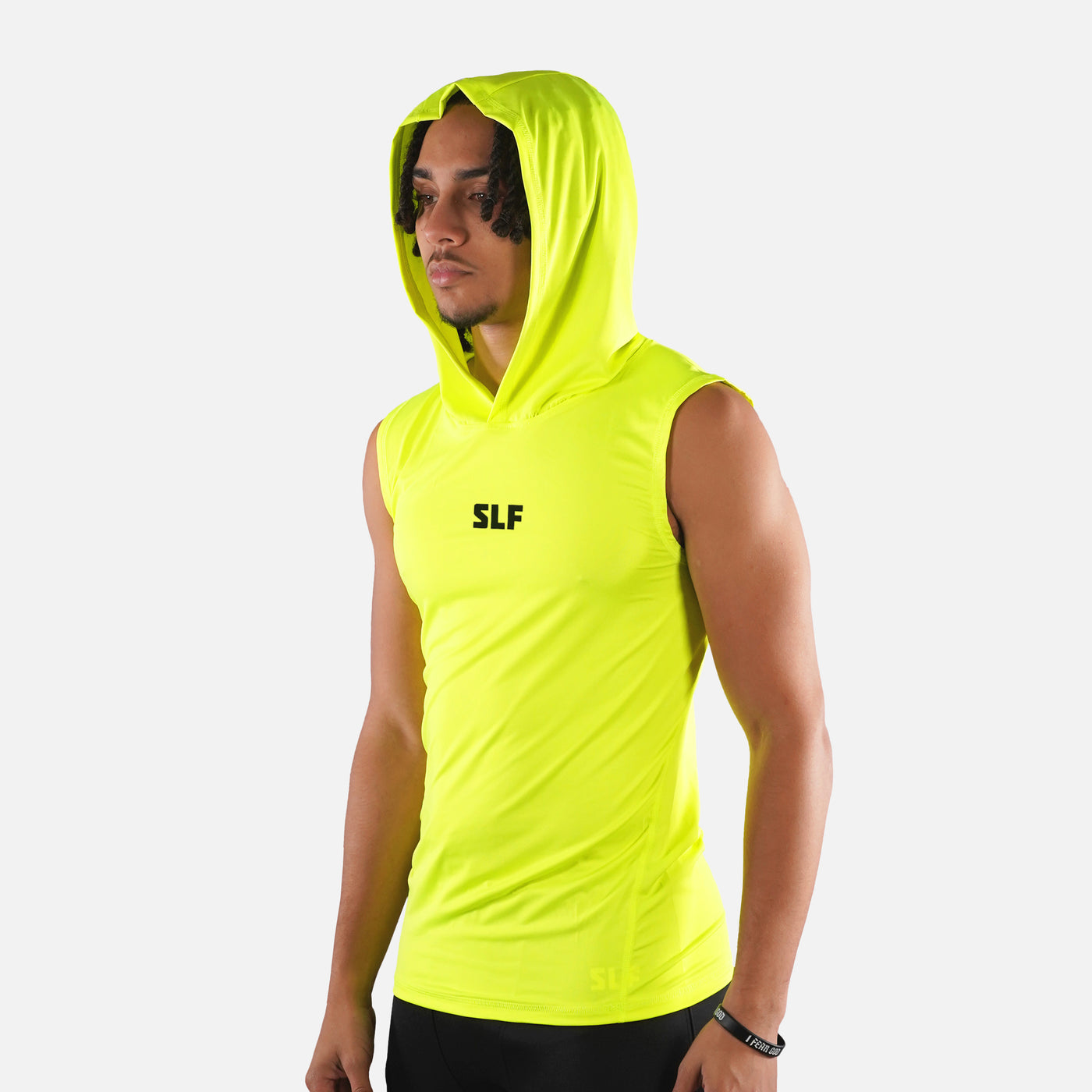 Safety Yellow Sleeveless Compression Hoodie