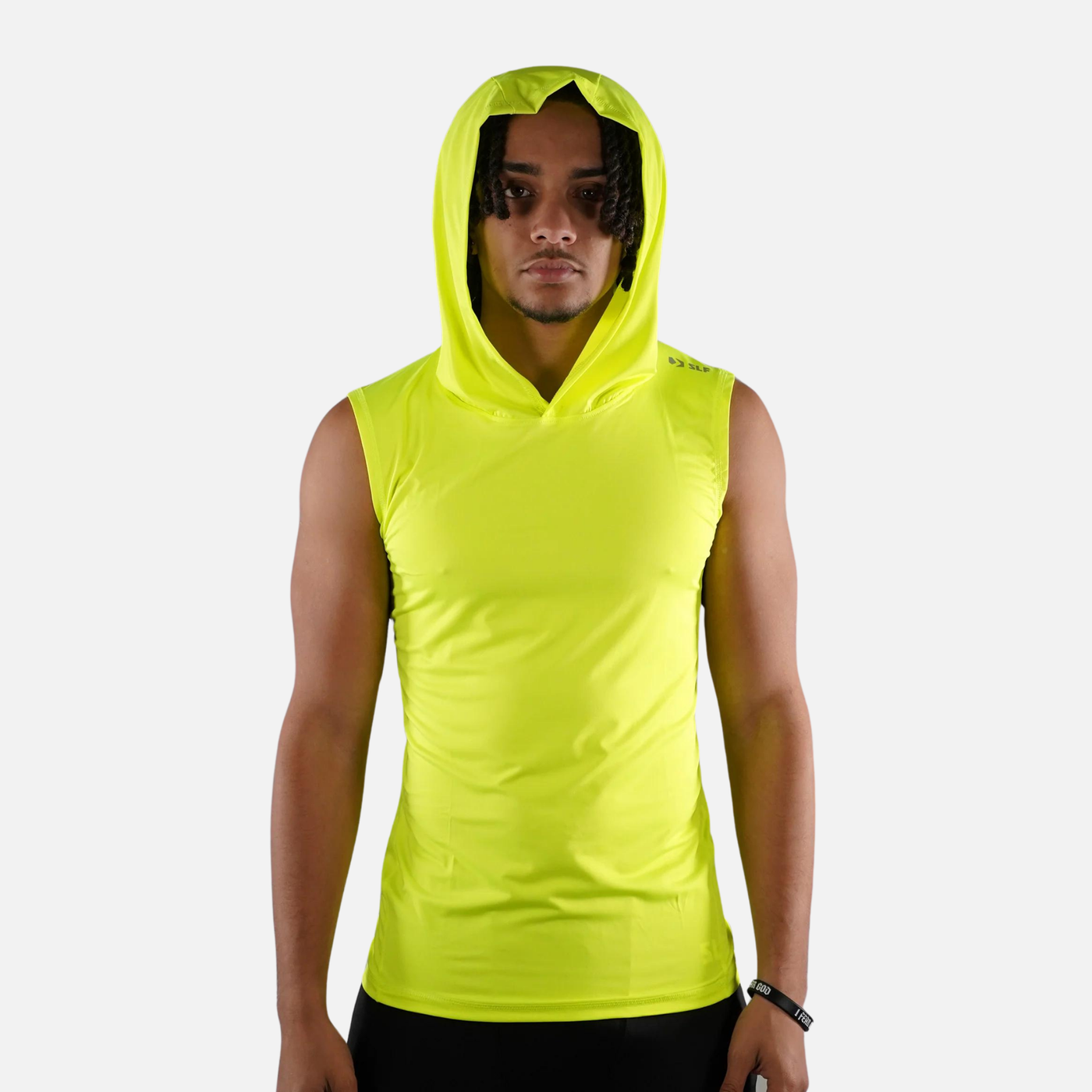 Safety Yellow Sleeveless Compression Hoodie