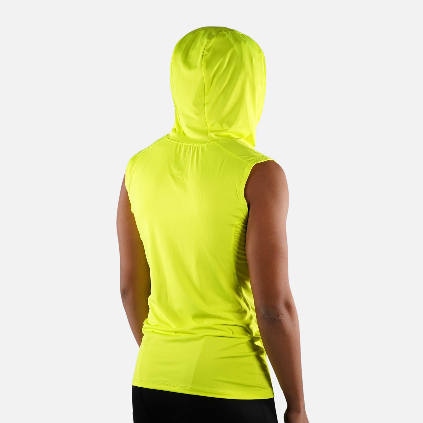 Safety Yellow Sleeveless Compression Hoodie