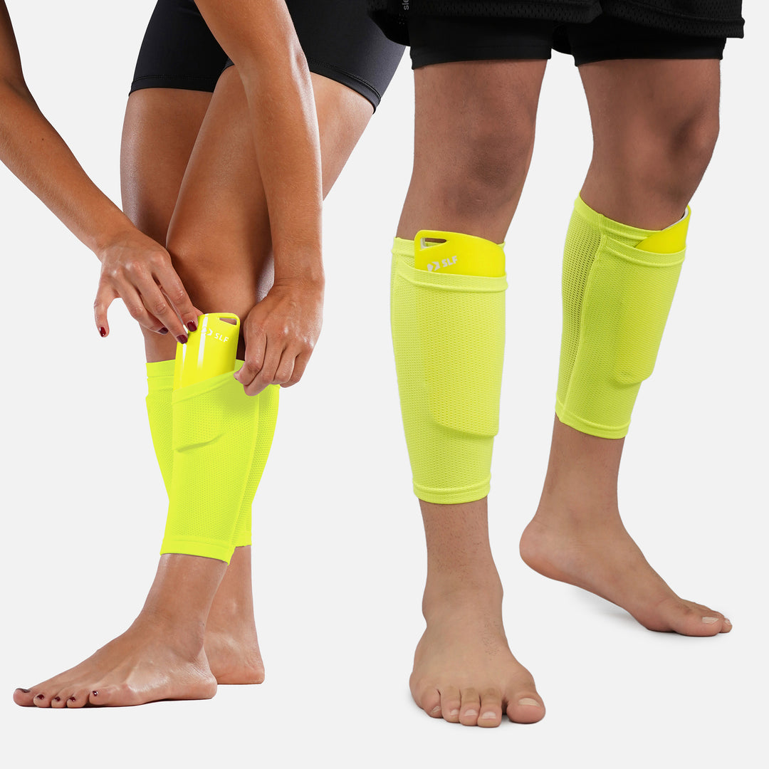 Safety Yellow Soccer Shin Guards