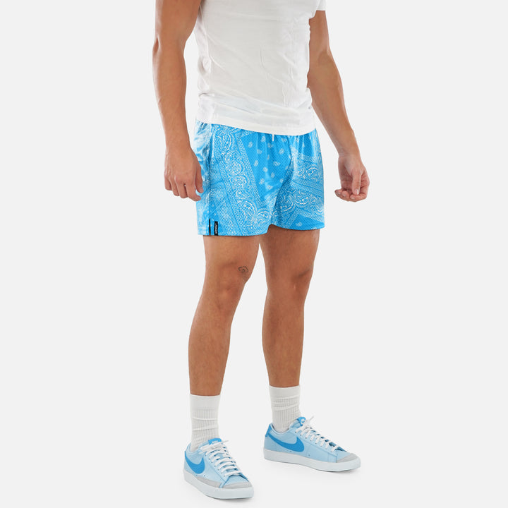 Sky Blue Classic Bandana Shorts - 5"