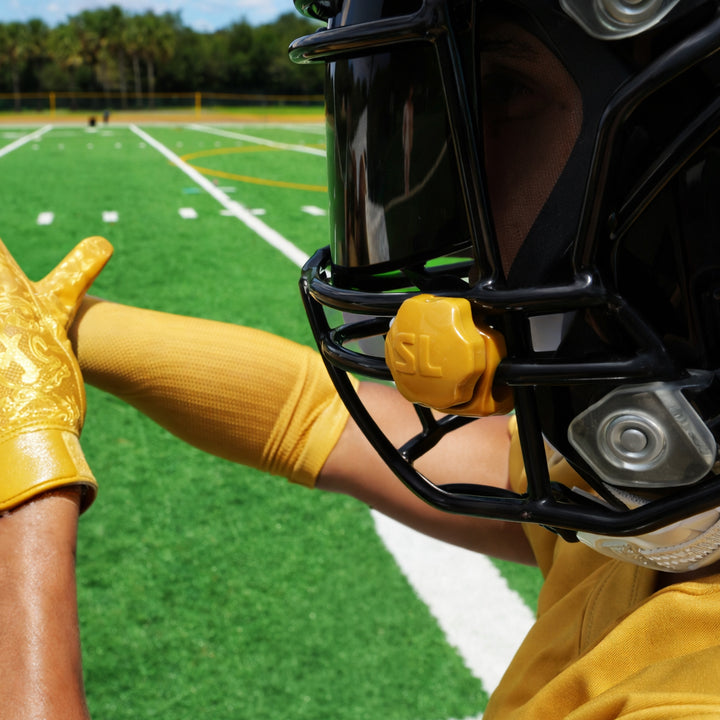 Gold Football Helmet Visor Quick Clips