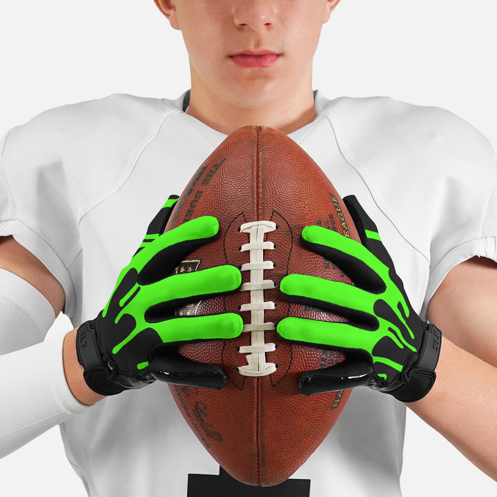 Slime Green Sticky Football Receiver Gloves