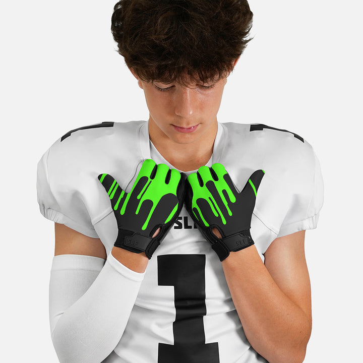 Slime Green Sticky Football Receiver Gloves