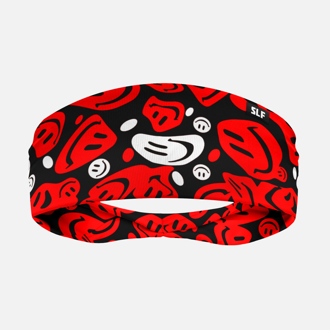 Smiley Faces Red Black Headband