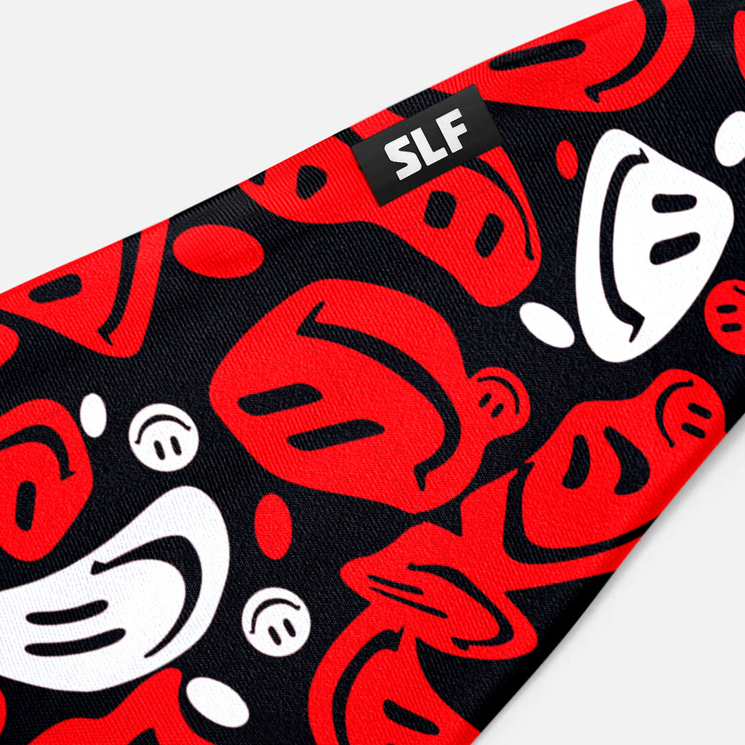 Smiley Faces Red Black Headband