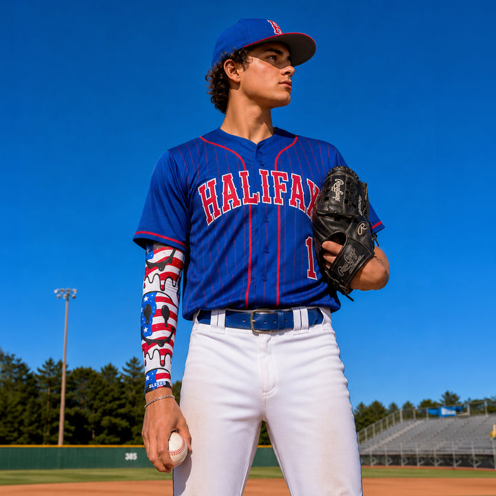 Smiley USA Flag Drip Arm Sleeve