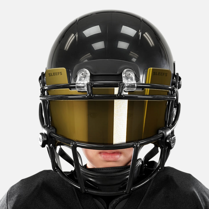 bending football helmet Riddell Speed Mini Helmets - Gloss Standard Colors South Bend Gold Riddell Speedflex