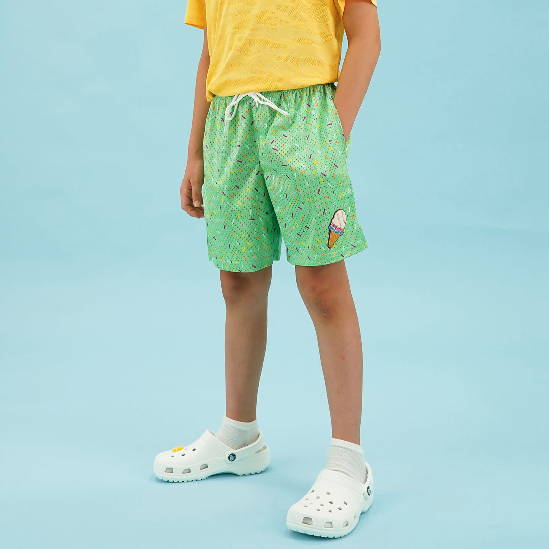 Sprinkle Blast Aquamarine Kids Shorts - 5"