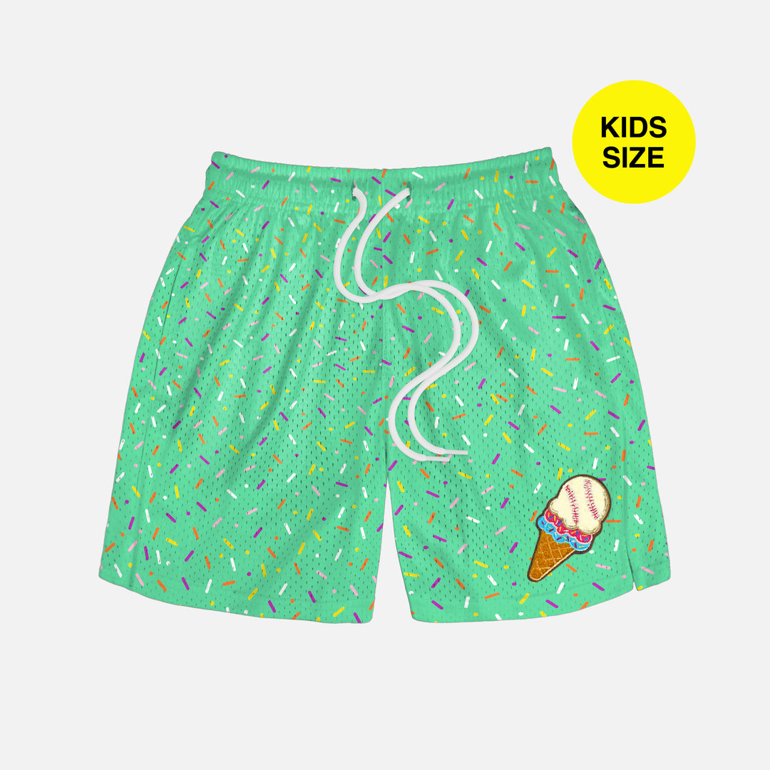 Sprinkle Blast Aquamarine Kids Shorts - 5"