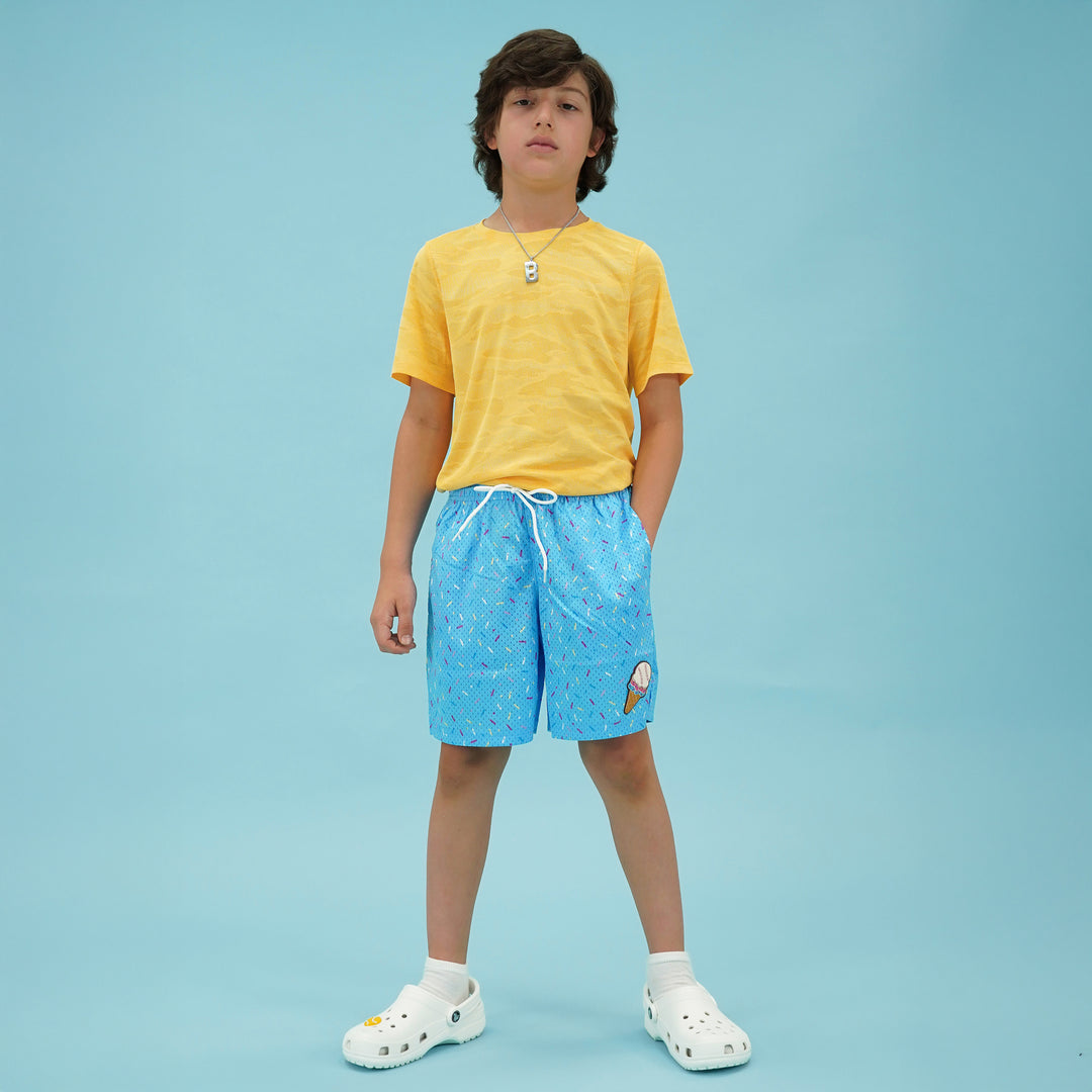 Sprinkle Blast Light Blue Kids Shorts - 5"