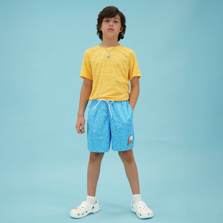 Sprinkle Blast Light Blue Kids Shorts - 5"