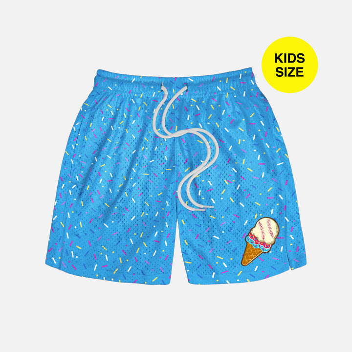 Sprinkle Blast Light Blue Kids Shorts - 5"