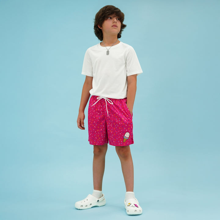 Sprinkle Blast Magenta Kids Shorts - 5"