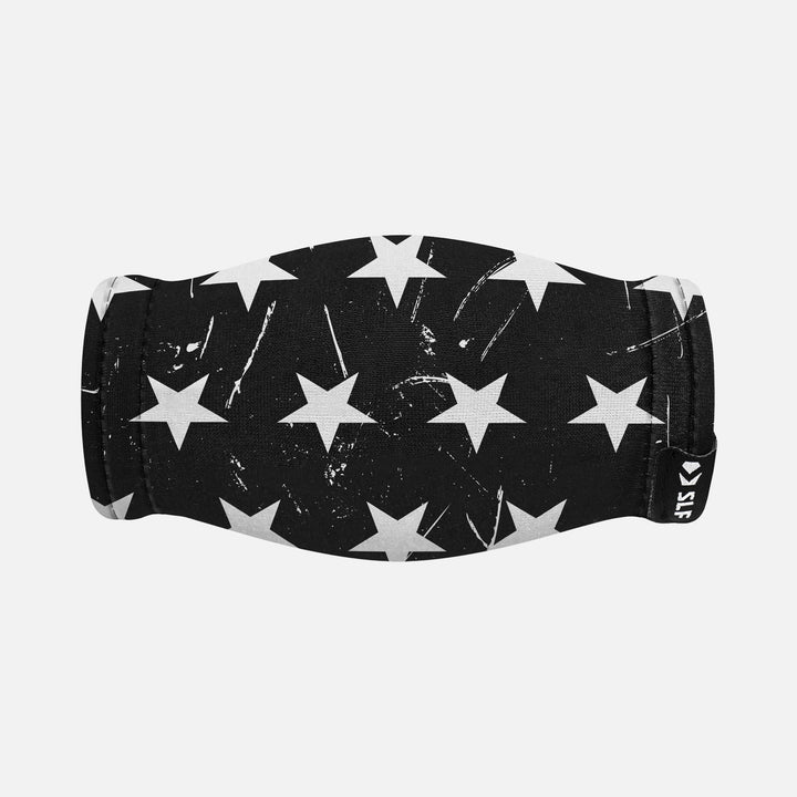 Stars Black White Chin Strap Cover