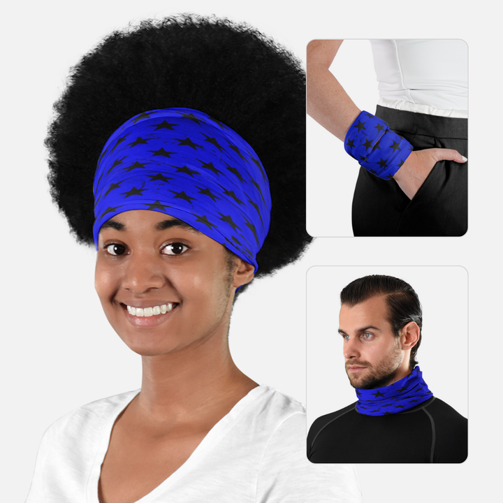 Stars Blue Black Neck Gaiter