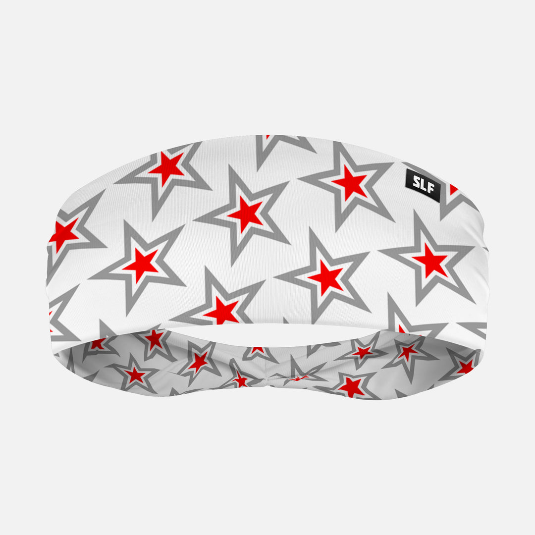 Stars Pattern White Red Headband