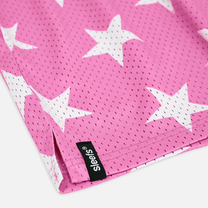 Stars Pattern Pink Shorts - 5"