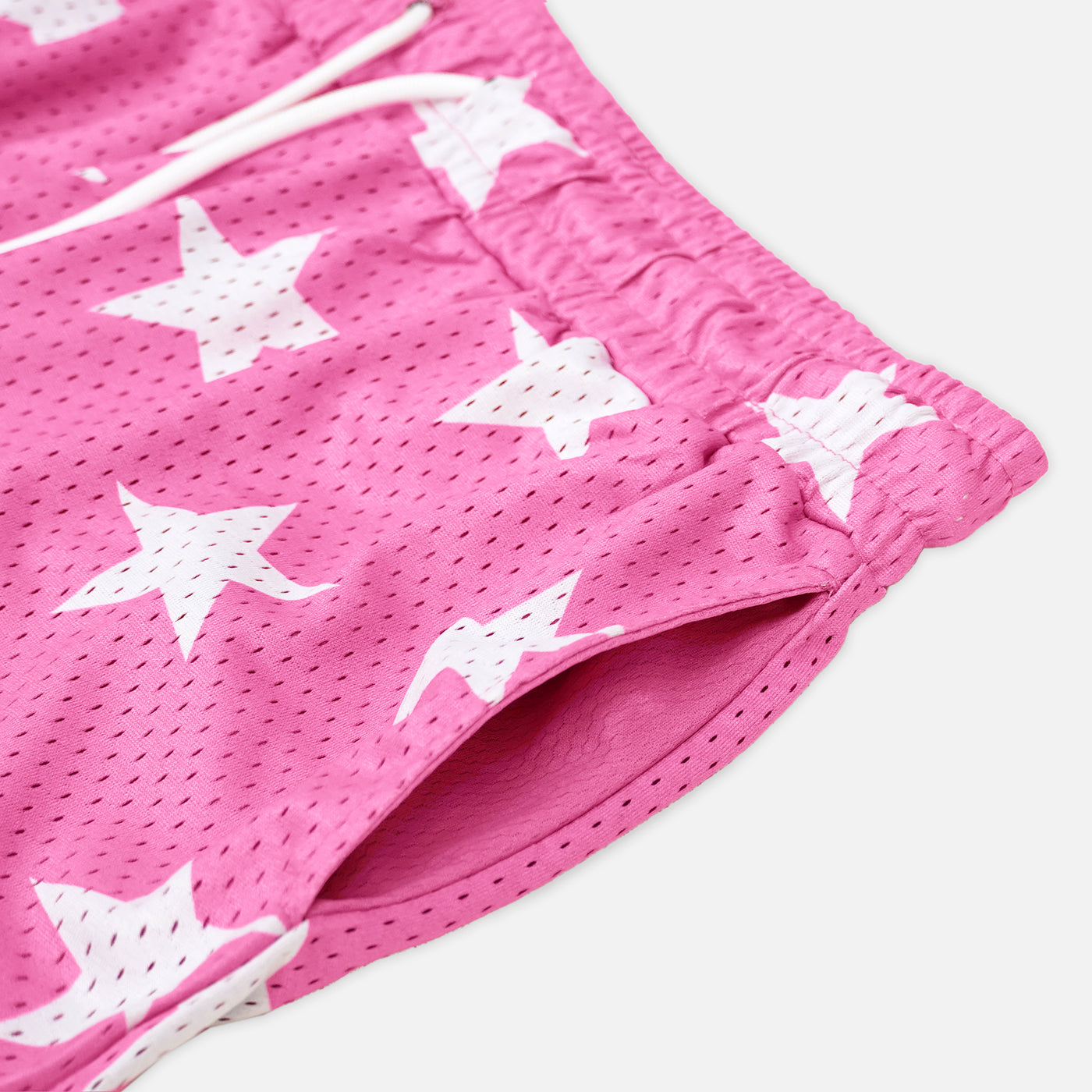 Stars Pattern Pink Shorts - 5&quot;