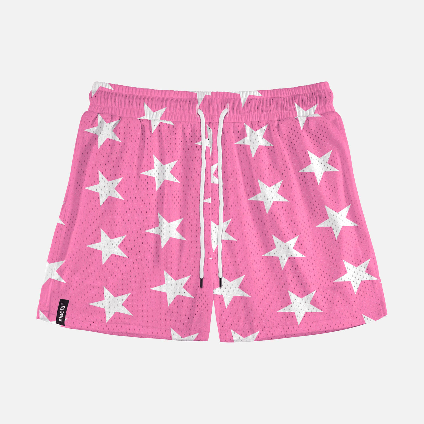 Stars Pattern Pink Shorts - 5&quot;