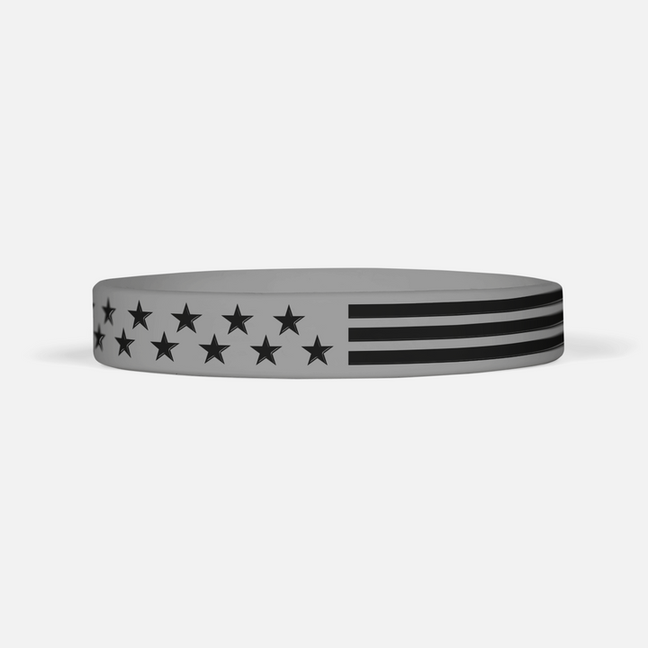 Tactical USA Flag Gray Motivational Wristband