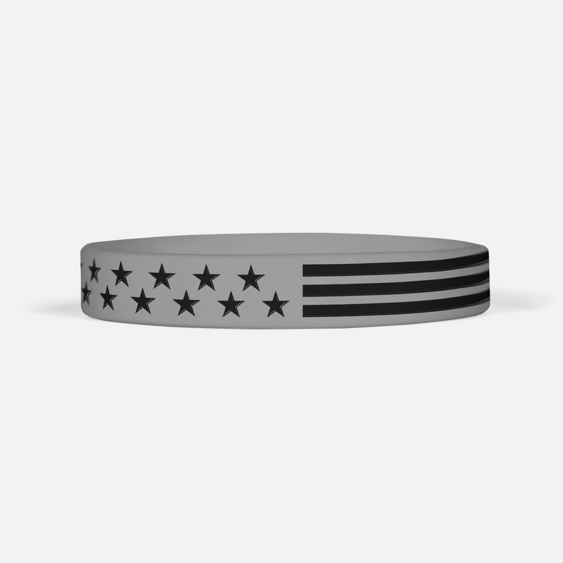 Tactical USA Flag Gray Motivational Wristband