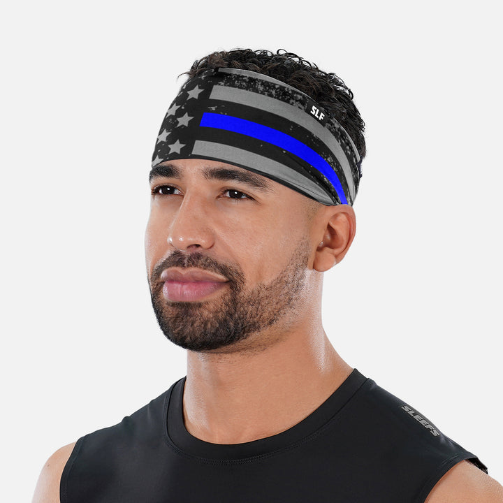 Tactical Thin Blue Line USA Flag Headband