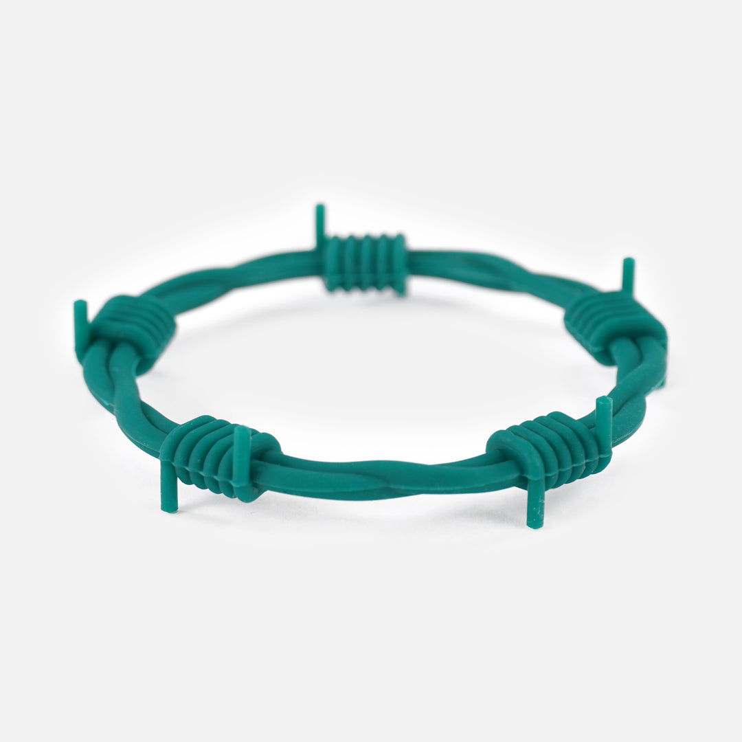 Teal Barbed Wire Silicone Wristband
