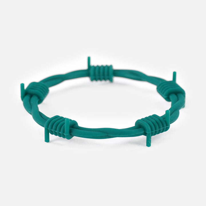 Teal Barbed Wire Silicone Wristband