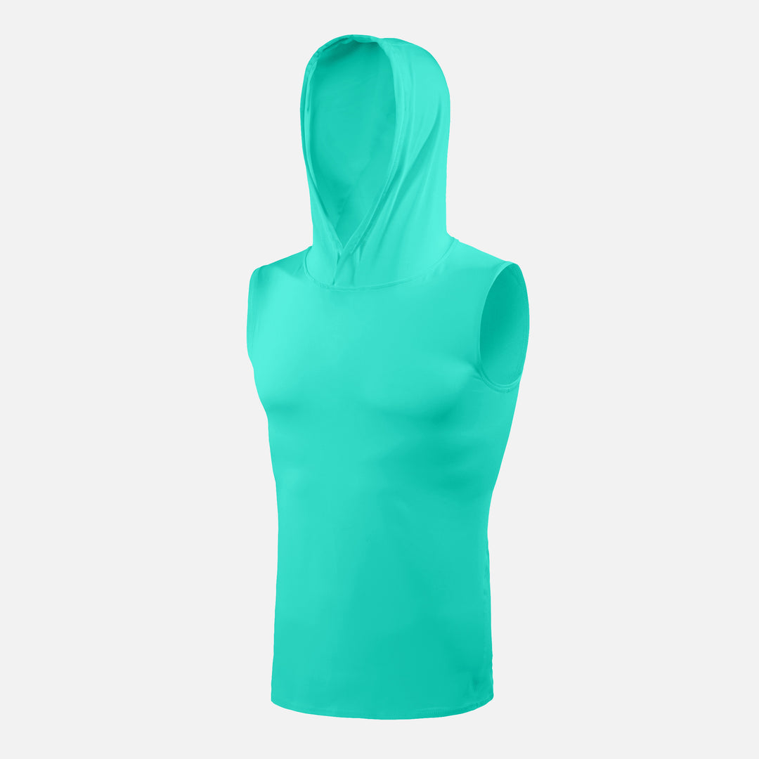 Teal Sleeveless Compression Hoodie