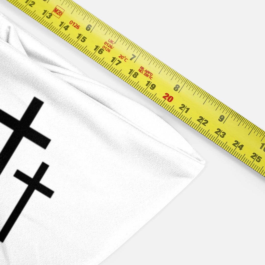 Three Crosses White Headband