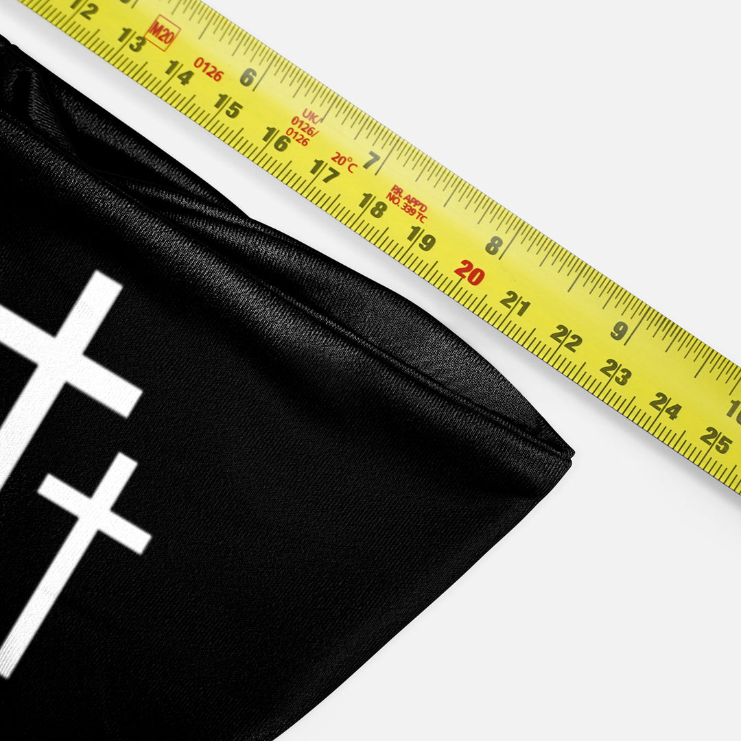 Three Crosses Black Headband